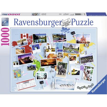Ravensburger puzzel Reis om de wereld - Legpuzzel - 1000 stukjes