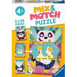   puzzel Rockende dieren  - 3 x 24 stukjes - kinderpuzzel