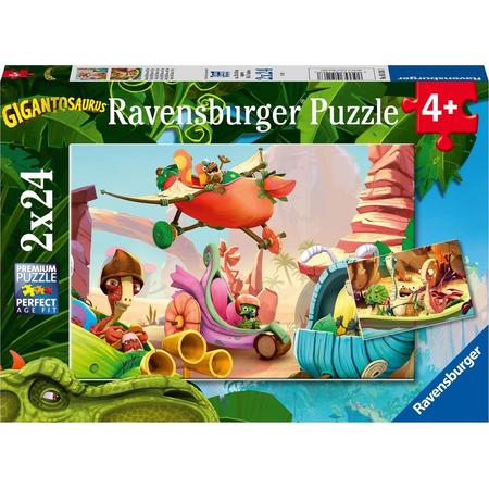 Ravensburger puzzel Rocky, Bill, Mazu et Tiny - 2 x 24 stukjes - kinderpuzzel