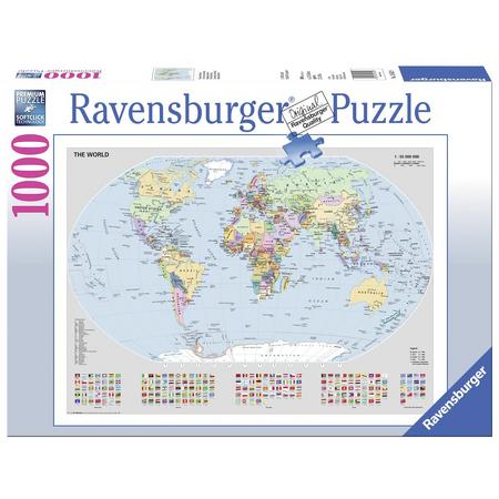 Ravensburger puzzel Staatkundige wereldkaart - Legpuzzel - 1000 stukjes