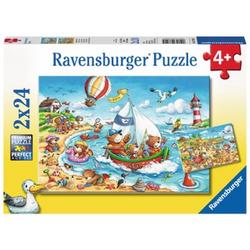  puzzel Vakantie aan het zee - Twee puzzels - 24 stukjes - kinderpuzzel