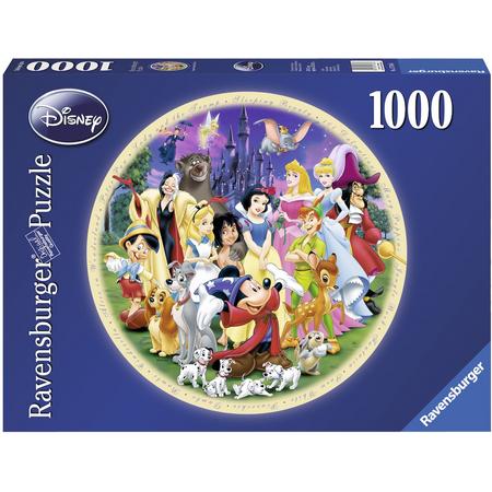 Ravensburger puzzel Wonderful World Disney. Ronde - Legpuzzel - 1000 stukjes