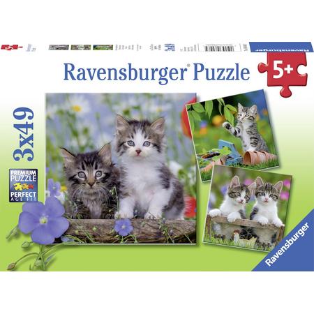 Ravensburger puzzel katten - Drie puzzels - 49 stukjes - kinderpuzzel