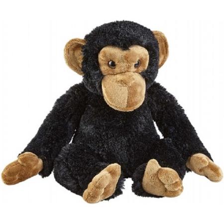 Pluche chimpansee aap knuffel 30 cm - Apen/aapje bosdieren knuffeldieren - Speelgoed voor kinderen