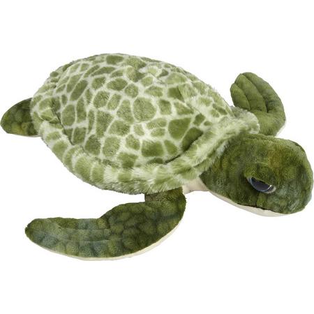 Pluche kleine knuffel dieren Zeeschildpad van 39 cm - Speelgoed schildpadden zeedieren - Leuk als cadeau