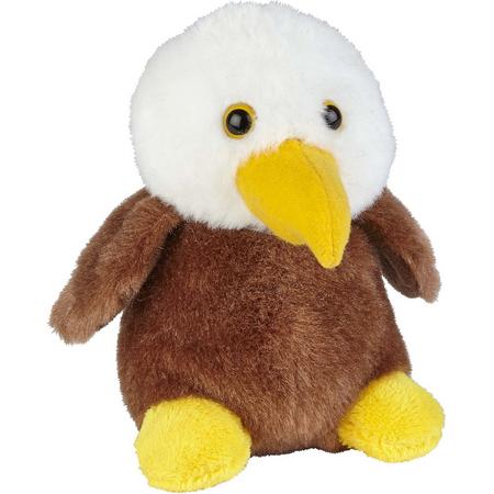 Pluche knuffel dieren Amerikaanse Zeearend roofvogel van 12 cm - Speelgoed knuffels vogels - Leuk als cadeau voor kinderen