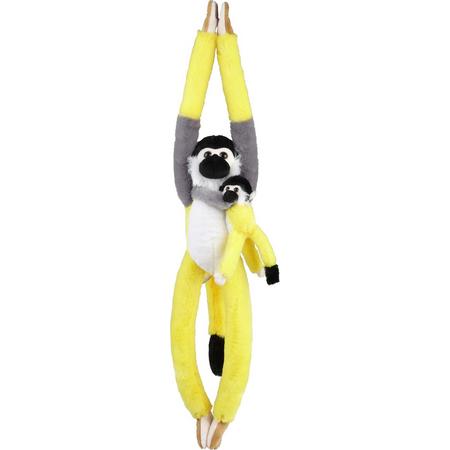 Pluche knuffel dieren hangend Schattig aapje met baby 90 cm - Speelgoed apen knuffelbeesten - Leuk als cadeau