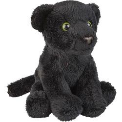 Pluche knuffel dieren zwarte panter 15 cm - Speelgoed panters knuffelbeesten