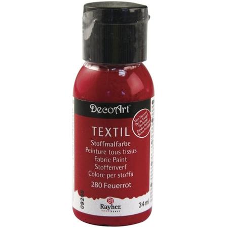 Rode textielverf flacon 34 ml