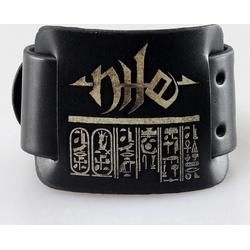 Nile - Logo & Hieroglyphs - Leren Polsband