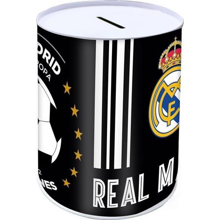 Real Madrid Spaarpot Junior 10 X 15 Cm Blik Zwart/wit