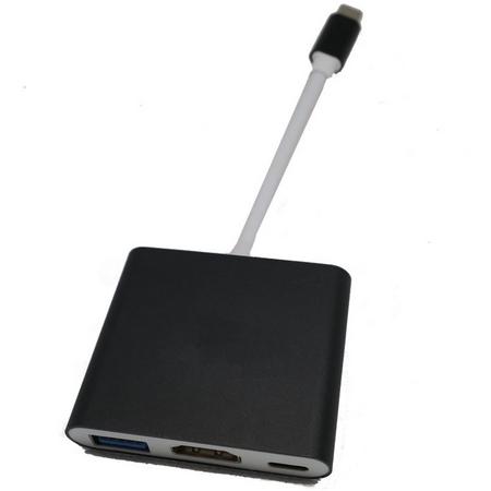 USB C hub met HDMI zwart