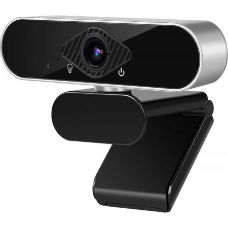 RealmPlus Webcam voor PC met Microfoon - Plug and Play - Thuiswerkplek - Camera - USB - Full HD - Zwart/Grijs