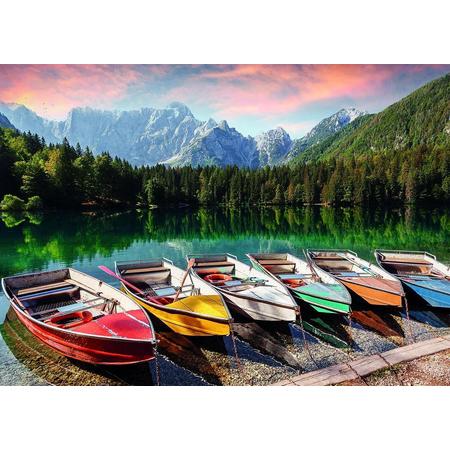 Rebo legpuzzel - 1000 st - Boats at the lake - Premium Quality