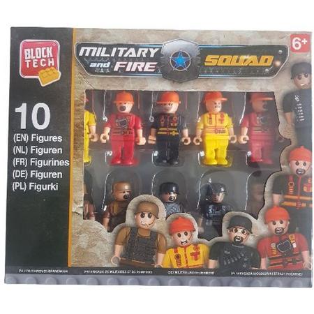 Block Tech Militairen & Brandweermannen - 10 stuks - Multicolor - Lego