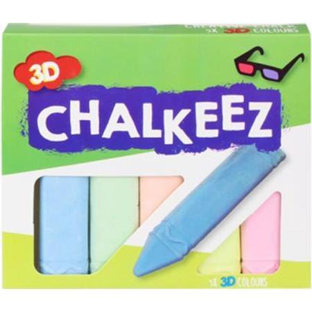 Chalkeez Stoepkrijt met glitter- Multicolor - Krijt - Set van 5
