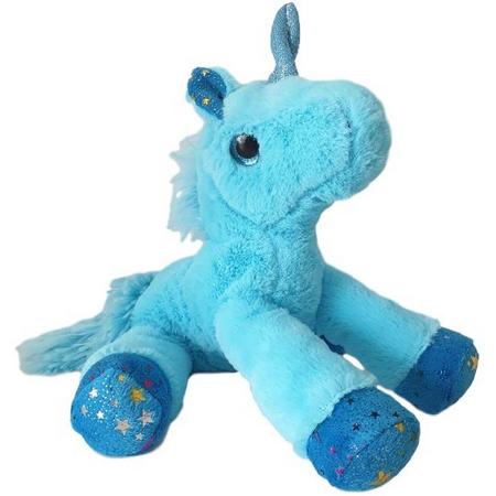 Knuffel Unicorn - Blauw - 22 x 7 x 26 cm