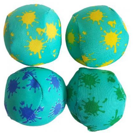 Splash Ballen met verfspatten - Multicolor - Kunststof - Set van 4 - Ø 6 cm