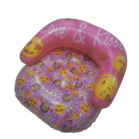 Zwemstoel met hoofdsteun Emoji - Multicolor - Kunststof - Ø 60 x h 40