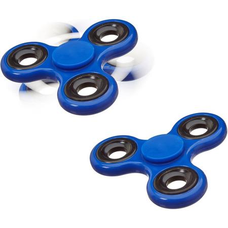 relaxdays 2 x Fidget Spinner - tri-spinner 58g hand spinner - anti-stress speelgoed blauw