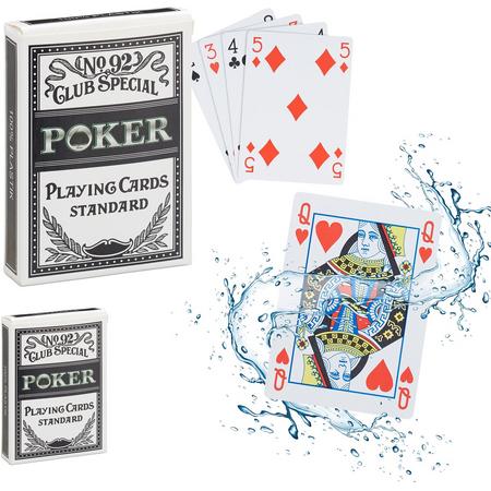relaxdays 2x speelkaarten poker - pokerkaarten plastic - 108 kaarten - waterdicht