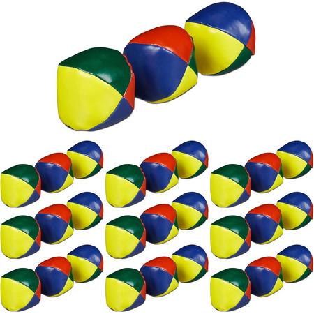 relaxdays 30x jongleerballen - jongleer set - juggling balls - circusballen