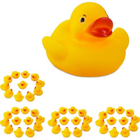 relaxdays 48 x badeendjes geel - badspeelgoed badeend - speelgoed voor bad - 5 cm