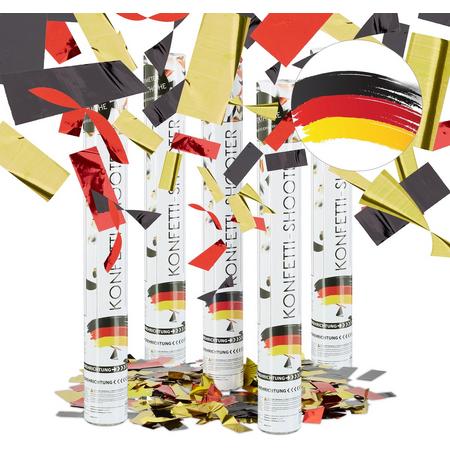 relaxdays 5x party popper Duitsland 40 cm - confetti kanon - confettishooter voor voetbal