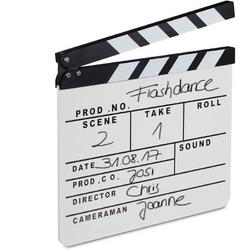 relaxdays Filmklap wit - filmklapper - voor filmfans - movie clapper board - clapboard