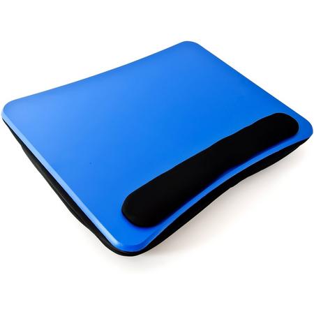 relaxdays Laptoptafel - Ergonomische knietafel - Laptop tafel schoot - Blauw 46x34x8 cm.
