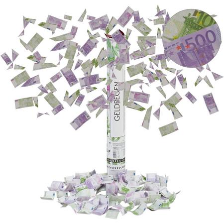 relaxdays confetti kanon groot - party popper geld - 40 cm confetti shooter - speelgeld