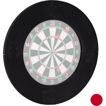 relaxdays dartbord surround ring - dartbord ring - beschermrand - beschermring zwart