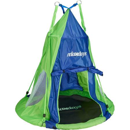 relaxdays tent nestschommel - cocon - hangende tent - schommel accessoires - tuin 110 cm