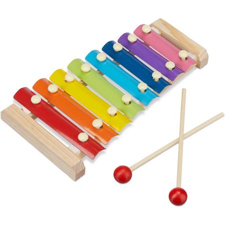 relaxdays xylofoon kinderen - metallofoon - speelgoedxylofoon - speelgoed instrument