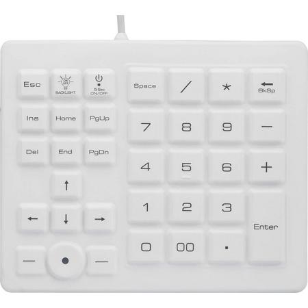 Renkforce USB numeriek toetsenbord Spatwaterdicht, Stofdicht, Met trackball Wit