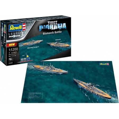 1:1200 Revell 05668 First Diorama Set - Bismarck Battle - Starter Kit Plastic kit