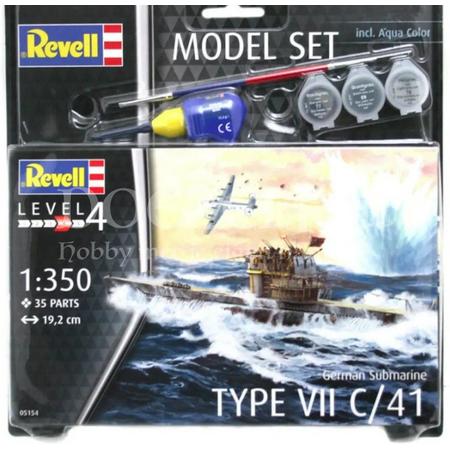 Revell Modelbouwset U-boot Type Vii C/41 188 Mm Schaal 1:1200