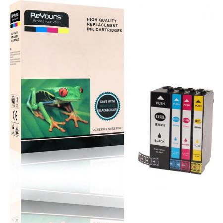 ReYours® inktcartridges voor Epson 35XL T35XL E35XL multipack van 4 kleuren voor Epson Workforce Pro WF-4720DWF, WF-4740DTWF, WF-4725DWF, WF-4730DTW