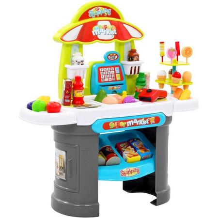 Winkelspeelgoed - Speelgoed kassa - Speelwinkelset - Foodwinkel - Speelgoed - Jongens - Meisjes - 51-delige - 68x25x67,5 cm