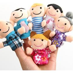 Vingerpoppetjes Familie - 6 Stuks - Poppenkast Poppen - Vingertop Familie - Marionet Mascotte - Rheme