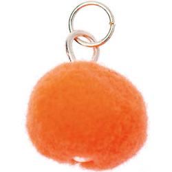 Pompon voor sieraden of decoratie 12mm Neon Orange met zilverkleurig oog