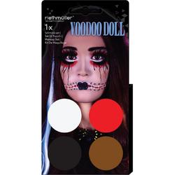 Riethmüller Schminkset Voodoo Doll Zwart/rood/bruin 5-delig