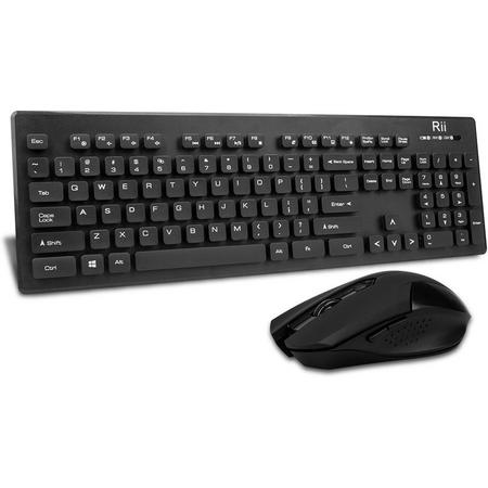 Rii RK200 RF Draadloos QWERTY Engels Zwart toetsenbord
