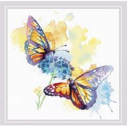 Borduurpakket Gekleurde Vlinders - Riolis