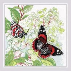 borduurpakket rode vlinders - the joy of summer - riolis