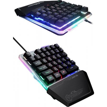 Game Toetsenbord - 35 Toetsen – Gaming Keyboard – Qwerty - Usb – Ledverlichting – Ergonomisch – One Hand Keypad