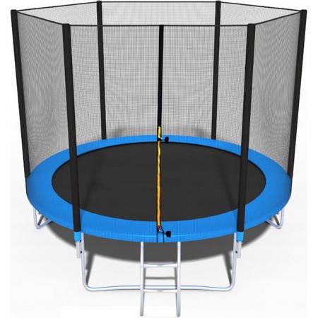 Trampoline met Veiligheidsnet & Ladder - Blauw - 244 cm