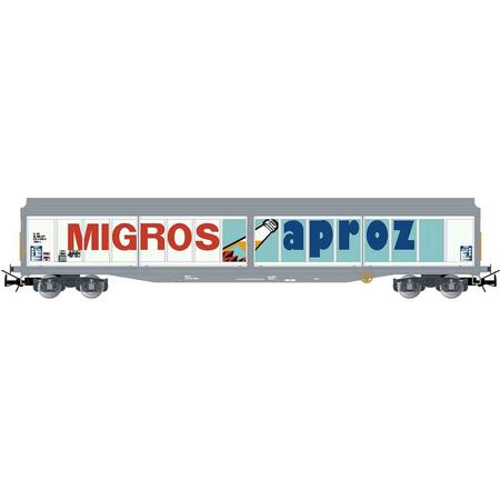 Rivarossi - Sbb 4-axle Sliding Walls Wagon Habis-x Grey Migros Aproz V