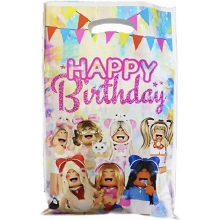 10 Roblox uitdeelzakjes - verjaardag - kinderfeestje - Roze - Roblox - Madcity - adoptme -Jongens - Meisjes - Feest - Partijtje -Uitdelen - Trakteren