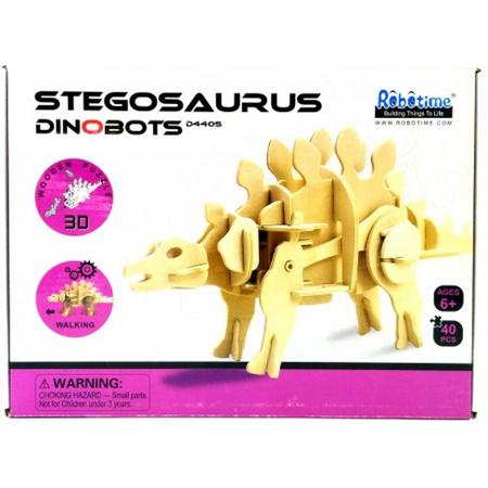 Lopende 3D Stegosaurus Houten Puzzel